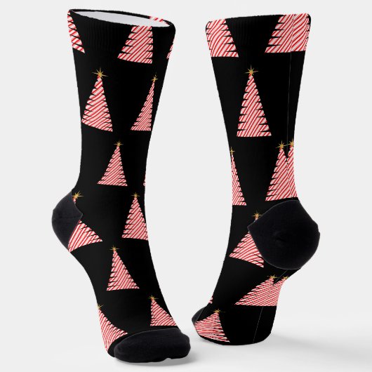 Chaussette Sapin de Noël rayé de bonbons (Angulaire)
