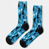 Chaussette Sasquatch Squatchin in the Woods Bigfoot Blue (Gauche)