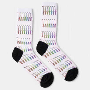 Chaussette Saxophone arc-en-ciel coloré
