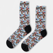 Chaussette Scène de fête de Noël beagle (Gauche)