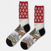Chaussette Scène de la carte de Noël (Gauche)