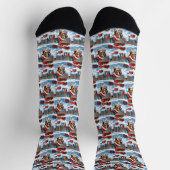 Chaussette Scène de neige festive de Noël Beagle (Haut)
