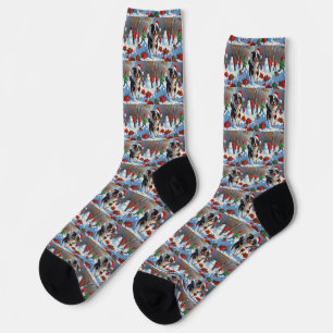 Chaussette Scène de Noël de bétail australien