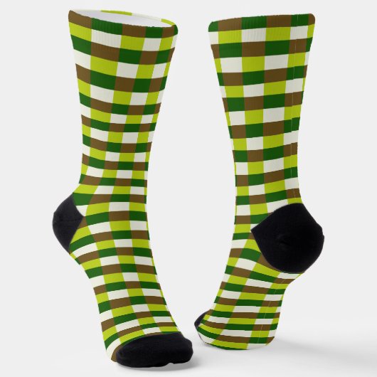 Chaussette Schéma de couleur d'herbe fraîche en blocs (Angulaire)