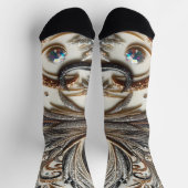 Chaussette Schéma floral brillant avec pierre de gemme (Haut)