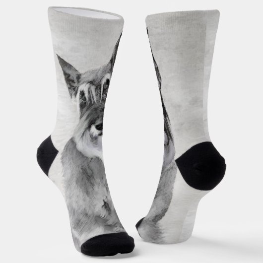 Chaussette Schnauzer (géant) - Joli art original pour chien (Angulaire)