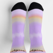 Chaussette Script de nom moderne pastel personnalisé arc-en-c (Haut)