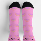 Chaussette Script de nom moderne personnalisé arc-en-ciel ros (Haut)