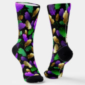 Chaussette Seamless Pattern with Mardi Gras feathers (Angulaire)