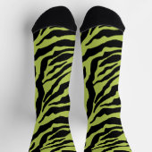 Chaussette Seasick Zebra, Motif rayé vert et noir (Haut)