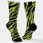Chaussette Seasick Zebra, Motif rayé vert et noir (Angulaire)