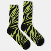 Chaussette Seasick Zebra, Motif rayé vert et noir (Droite)