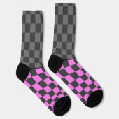 Chaussette Secret Wild vérifier gris rose sur gris (Droite)