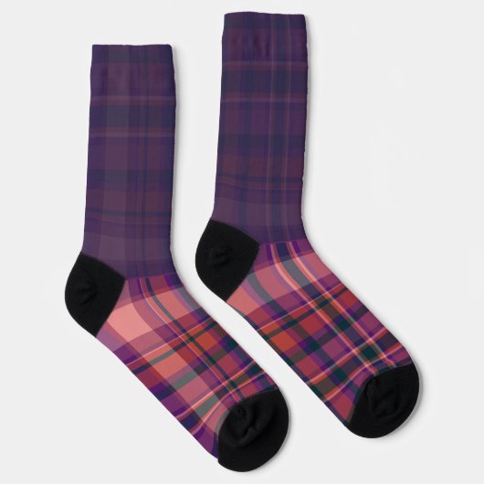 Chaussette Secretly Wild dark purple plaid (Droite)