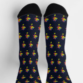 Chaussette Sensibilisation à l'autisme Violet Jaune Puzzles (Haut)