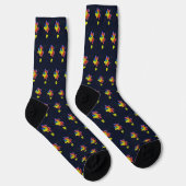 Chaussette Sensibilisation à l'autisme Violet Jaune Puzzles (Droite)