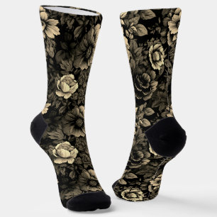 Chaussette Sépia tonique Vintage Floral Print