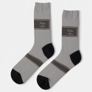 Chaussette Sérieux Classique Minimal Simple Gris