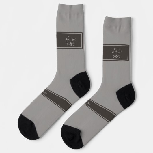 Chaussette Sérieux Classique Minimal Simple Gris (Gauche)