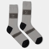 Chaussette Sérieux Classique Minimal Simple Gris (Droite)