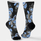Chaussette Serpents et roses bleues (Angulaire)