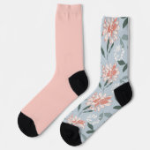 Chaussette Shabby Chic Pastel Peach Floral Odd Manque (Gauche)