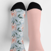 Chaussette Shabby Chic Pastel Peach Floral Odd Manque (Haut)