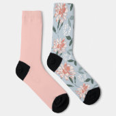 Chaussette Shabby Chic Pastel Peach Floral Odd Manque (Droite)