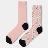 Chaussette Shabby Chic Pastel Pêcher Jacquard Ancien Décorres (Gauche)