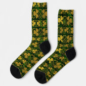 Chaussette Shamrock irlandais - Clover Gold et Green motif So (Gauche)