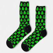 Chaussette Shamrock Monogram Black St Patrick's Day Chaussett (Gauche)