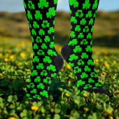 Chaussette Shamrock Monogram Black St Patrick's Day Chaussett