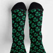 Chaussette Shamrock vert émeraude motif noir (Haut)