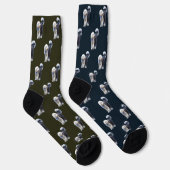 Chaussette Sheepadoodle avec écharpe bleue à carreaux (Droite)