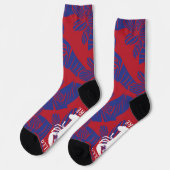 Chaussette Shello There Homard bleu et rouge floral (Gauche)