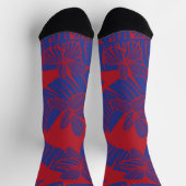 Chaussette Shello There Homard bleu et rouge floral (Haut)
