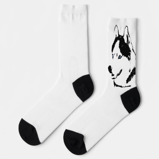 Chaussette Siberian Husky Socks Husky Dog Socks Customize (Gauche)