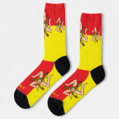 Chaussette Sicile Chaussettes patriotiques, Drapeau sicilien  (Gauche)