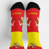 Chaussette Sicile Chaussettes patriotiques, Drapeau sicilien  (Haut)