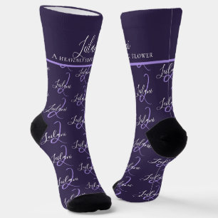 Chaussette Signification du nom Monogramme Leilani violet per