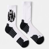 Chaussette Silhouette de loup en forêt (Droite)