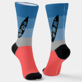 Chaussette Silhouette de surf sur la couleur de la grotte de  (Angulaire)