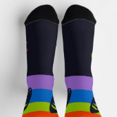 Chaussette Silhouette de surf sur une couleur vive (Haut)