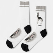 Chaussette Silver Sable Chien Berger Allemand Avec Nom Person (Gauche)