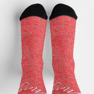 Chaussette Simple Amusement Dessin à la Main Joyeux Noël Fête