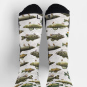 Chaussette Simple Amusement Pêche Poisson Whimsical Cute (Haut)