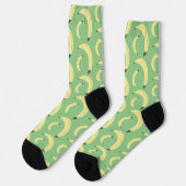 Chaussette Simple Bananas Marché de fruits motif vert (Gauche)