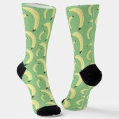 Chaussette Simple Bananas Marché de fruits motif vert (Angulaire)