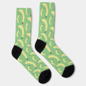Chaussette Simple Bananas Marché de fruits motif vert (Droite)