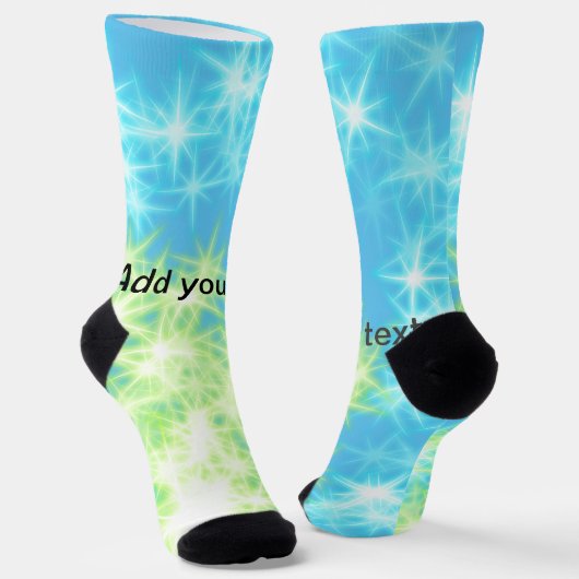 Chaussette Simple ciel bleu brillant étoiles ajouter votre te (Angulaire)